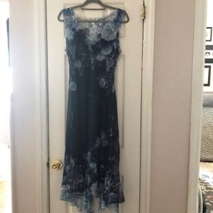 Coldwater Creek Blue Midi Dress Petite Large